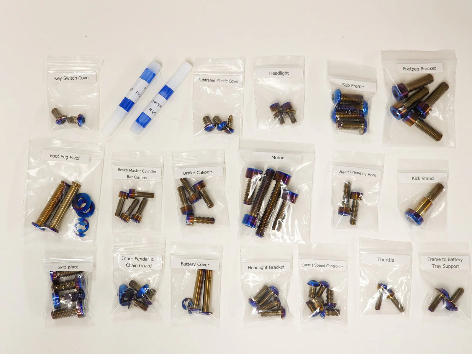 Warp9 Titanium Surron LBX Chassis Bolt Kit